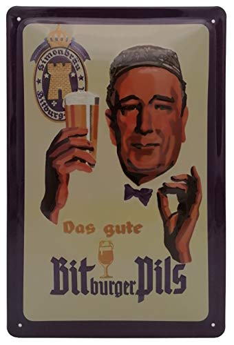 BITBURGER - Retro Bier Werbeschild Blechschild, Bar-Schild, hochwertig geprägt 30 x 20 cm Türschild, Wandschild von Mehr Relief-Schilder hier...