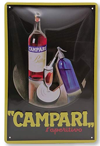 CAMPARI Bitter Aperitif - RETRO Likör - hochwertig geprägtes Blechschild, 30 x 20 cm - Barschild, Wandschild, Türschild, Dekoration von Mehr Relief-Schilder hier...