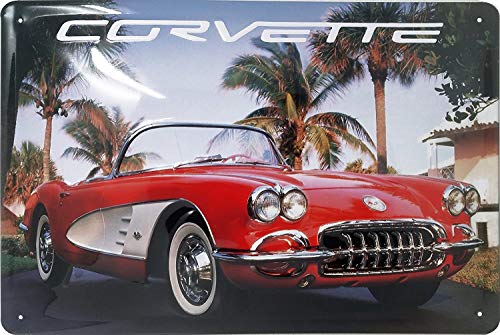Corvette Blechschild, hochwertig geprägtes Retro Werbeschild, Türschild, Wandschild, 30 x 20 cm von Mehr Relief-Schilder hier...