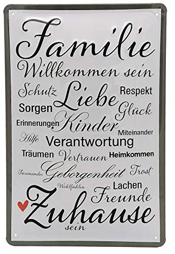 FAMILIEN Schild - Blechschild hochwertig geprägt, 30 x 20 cm, Wandschild, Türschild, Dekoration von Mehr Relief-Schilder hier...