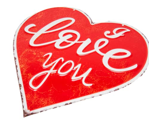 Geprägtes Blechschild "Ich liebe Dich" in Herzform - 32 x 32 cm (I Love You) von Mehr Relief-Schilder hier...