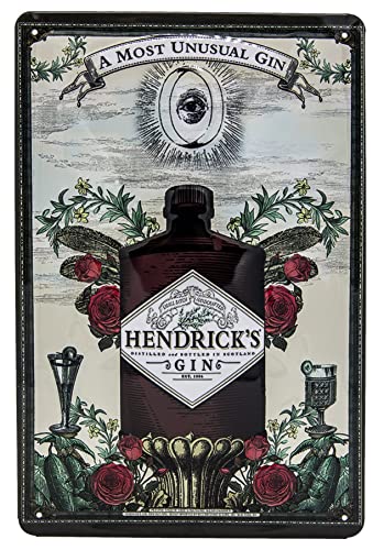 Retro Tin Sign for Gin Lovers, Suitable for HENDRICKS GIN, High-Quality Embossed Youth Style Retro Advertising Sign, Tin Sign, Door Sign, Wall Sign, Bar Decoration 30 x 20 cm von Mehr Relief-Schilder hier...