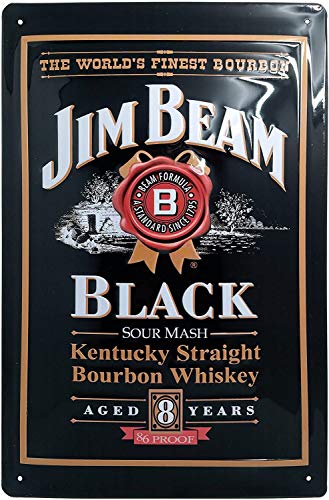 Retro Whiskey Blechschild passend für JIM BEAM Whiskey Liebhaber und Genießer - geprägtes Blechschild für USA Fans, 30 x 20 cm von LuckyLinde