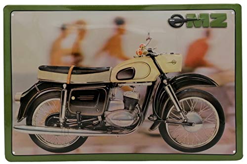 30 x 20 cm Retro Blechschild passend für MZ Moped, Motorrad Fans, Deko Werkstatt, Garagen Schild, geprägtes Stahlblech von LuckyLinde