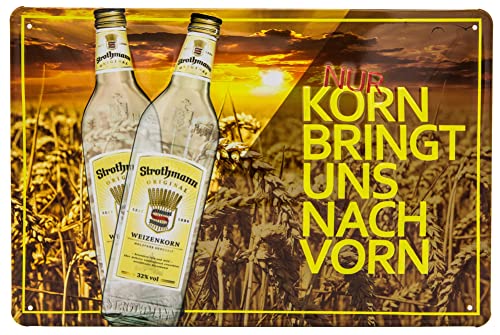 KORN Spirituose Schnaps Strothmann Weizenkorn Werbung Reproduktion Blechschild-Werbung-Reklame-Retro-Marke-Schild-Magnet-Metallschild-Werbeschild-Wandschild von Mehr Relief-Schilder hier...