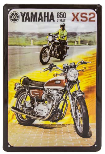 Motorrad Retro Blechschild passend für Yamaha Liebhaber, geprägtes Deko Blechschild, 30 x 20 cm, bunt von Mehr Relief-Schilder hier...