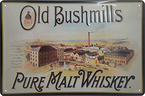 OLD BUSHMILLS Whiskey, hochwertig geprägtes Retro Werbeschild, Blechschild, Türschild, Wandschild, Dekoration, 30 x 20 cm von Mehr Relief-Schilder hier...