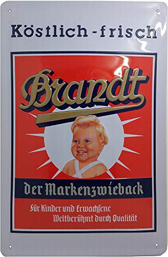 Retro Blechschild passend für Brandt Zwieback Liebhaber und Geniesßer - Reklame, Kult Werbung, Türschild, Wandschild, Küchen Schild hochwertig geprägt, 30 x 20 cm von Mehr Relief-Schilder hier...