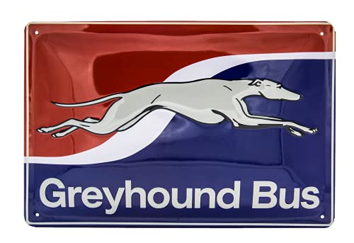 Retro Bus Blechschild passend für US Greyhound Fans - Vintage Werbeschild, Garagen, Werkstatt Deko Schild geprägt, 30 x 20 cm von Mehr Relief-Schilder hier...