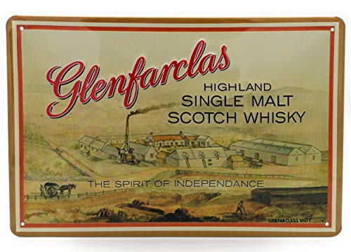 Retro Whisky Blechschild passend für GLENFARCLAS Single Malt Scotch Liebhaber und Genieeßer - Vintage Werbeschild, Bar Deko Schild geprägt, 30 x 20 cm von Mehr Relief-Schilder hier...