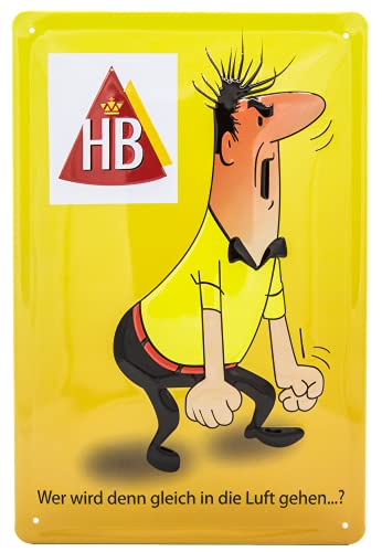 30 x 20 cm Retro Blechschild passend für HB Männchen Fans und Liebhaber, lustiger Spruch, Retro Zigaretten Werbung von LuckyLinde
