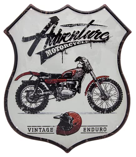 Vintage Enduro - Motorrad Blechschild - geprägtes Wandschild, Motocross Dekoration im Route 66 Design, 39 x 33 cm von Mehr Relief-Schilder hier...
