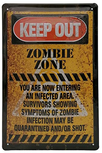 Zombie Zone - Warnhinweis - Keep Out | Zutritt verboten - hochwertig geprägtes Blechschild, 30 x 20 cm Wanddekoration von Mehr Relief-Schilder hier...