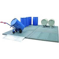 LaCont Auffangwanne aus Stahl, Bodenelement BS 05.05 / 123, BxT 500 x 500 mm, Ü-Zeichen, verzinkt von LaCont
