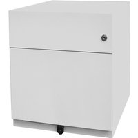 Rollcontainer Note™ mit Hängeregister und Schublade, HxBxT 495 x 420 x 565 mm, lichtgrau von Bisley
