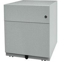 Rollcontainer Note™ mit Hängeregister und Schublade, HxBxT 495 x 420 x 565 mm, silber von Bisley