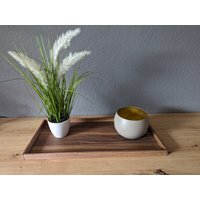 Tablett Nussbaum Holz - Serviertablett -Deko 50x25x2, 5 cm von MehrStil