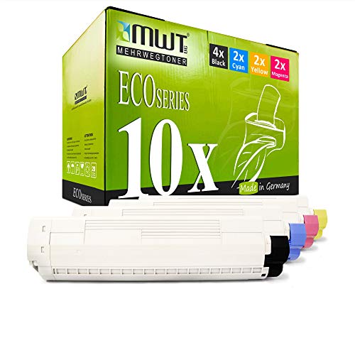 10x MWT Toner für Oki MC 853 873 wie Set Schwarz Blau Rot Gelb Kartuschen Cartridges 10x MWT Toner für Oki MC 853 873 wie Set Schwarz Blau Rot Gelb Kartuschen Cartridges von Mehrwegtoner