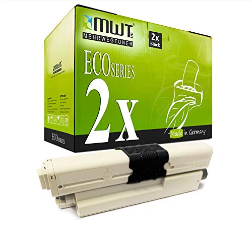 2X MWT Toner für Oki MC 332 342 wie 44973536 Black Schwarz Druckerpatronen Patronen von Mehrwegtoner