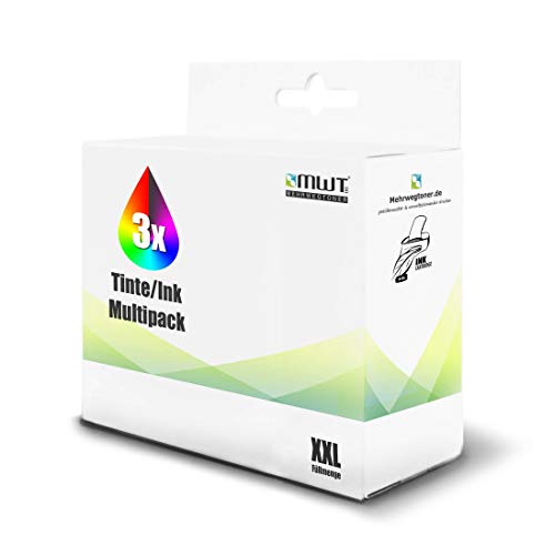 Mehrwegtoner 3X Tintenpatronen kompatibel für HP 652 DeskJet Ink Advantage 1115 ersetzen 652 BK, 652C CMYK Black Cyan Magenta Yellow von Mehrwegtoner