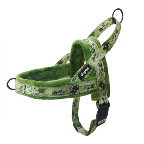 Hundegeschirr aus Plüsch, verstellbar, für kaltes Wetter, Haustiergeschirr für kleine, mittelgroße und große Hunde, Größe XXS, grüne Tarnfarbe Hundegeschirr aus Plüsch, verstellbar, für kaltes Wetter, Haustiergeschirr für kleine, mittelgroße und große Hunde, Größe XXS, grüne Tarnfarbe von MeiAOBest