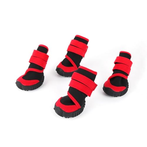 Hundeschuhe, leicht wasserdicht, rutschfest, Tauchstoff, Obere Hundestiefel, Haustierpfoten-Schutzhülle, für den Innenbereich, geräuschlose Schuhe, Outdoor-Wanderschuhe für Welpen, kleine, mittelgroße von MeiAOBest