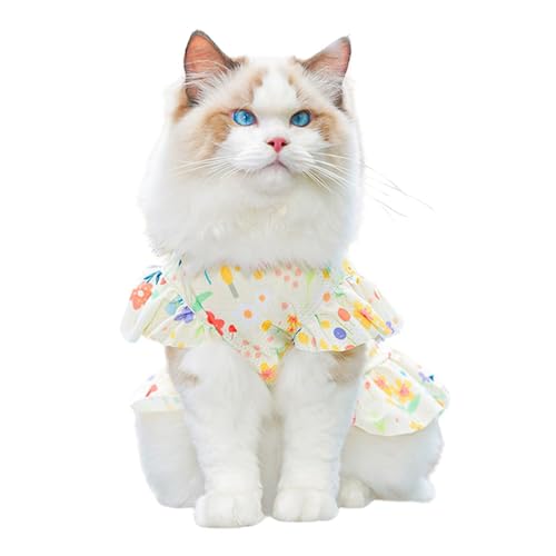 Kühlendes, atmungsaktives, schnell trocknendes Haustierkleid, Sommerweste, Rock mit D-Ring für Katzen, Welpen, kleine, mittelgroße und große Hunde, Größe XS, Gelb von MeiAOBest