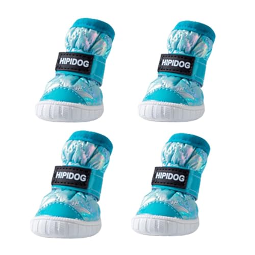 MeiAOBest Wasserdichte Winterstiefel für Hunde, Farbverlauf, rutschfest, für kaltes Wetter, warme Schuhe mit verstellbaren Riemen, weich, dick, Pfotenschutz für kleine, mittelgroße Hunde, Grün MeiAOBest Wasserdichte Winterstiefel für Hunde, Farbverlauf, rutschfest, für kaltes Wetter, warme Schuhe mit verstellbaren Riemen, weich, dick, Pfotenschutz für kleine, mittelgroße Hunde, Grün von MeiAOBest