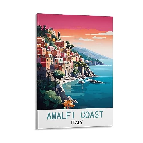 Amalfiküste Italien Vintage Reiseposter See 20 x 30 cm Wandkunstdruck Leinwand Kunst Poster Modern Familie Schlafzimmer Dekor Poster von MeiDai