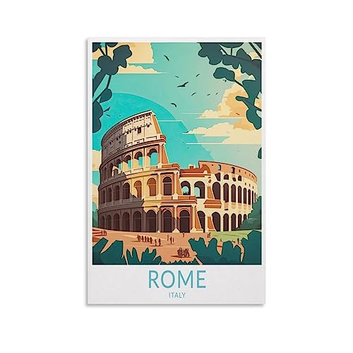 Colosseum Rom Italien Vintage Reiseposter Landschaft 40 x 60 cm Wandkunstdruck Leinwand Kunst Poster Moderne Familie Schlafzimmer Dekor Poster von MeiDai