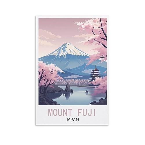 Mount Fuji Japan Vintage Reiseposter Landschaft 50 x 75 cm Wandkunstdruck Leinwand Kunst Poster Moderne Familie Schlafzimmer Dekor Poster von Tokiso