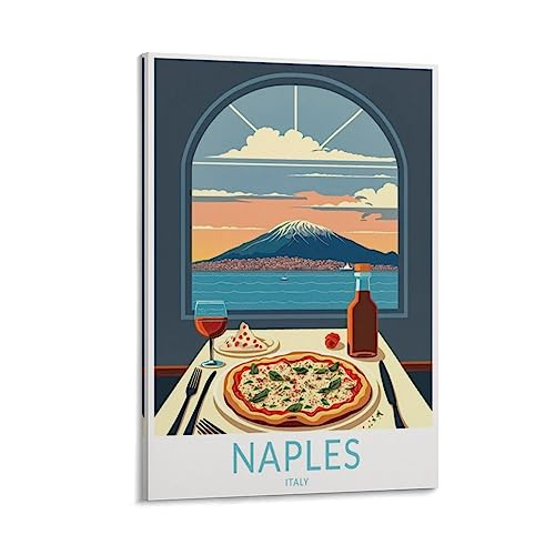 Neapel Italien Vintage Reiseposter Berg 20 x 30 cm Wandkunstdruck Leinwand Kunst Poster Modern Familie Schlafzimmer Dekor Poster von MeiDai