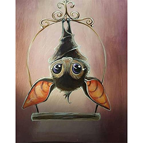 DIY 5D Diamant Gemälde Voll Kits Cartoon Fledermaus Full Drill Diamond Painting Erwachsene Kinder Kristall Strass Stickerei Kreuzstich Diamant Art Kunsthandwerk Home Wand Dekor Geschenk 40x50cm E869 von Meiaiao