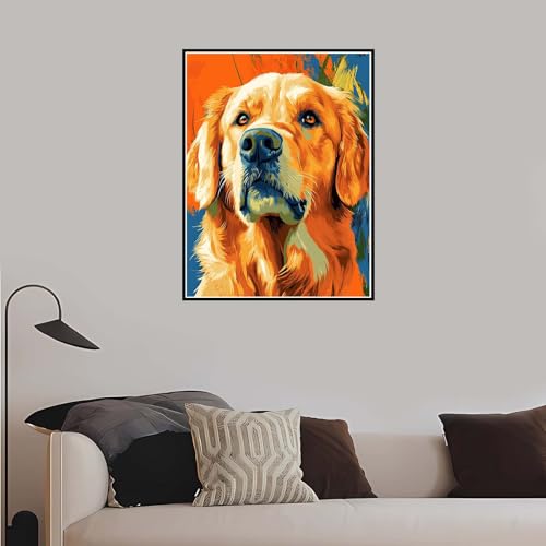 Malen Nach Zahlen Erwachsene, Tier Malen Nach Zahlen Hund, DIY Handgemalt Ölgemälde Leinwand Set für Anfänger Kinder Inklusive Pinsel und Acrylfarben, Frauen Hobby Bastelset mit Rahmen 40x50 cm-DK407 Malen Nach Zahlen Erwachsene, Tier Malen Nach Zahlen Hund, DIY Handgemalt Ölgemälde Leinwand Set für Anfänger Kinder Inklusive Pinsel und Acrylfarben, Frauen Hobby Bastelset mit Rahmen 40x50 cm-DK407 von Meiaiao