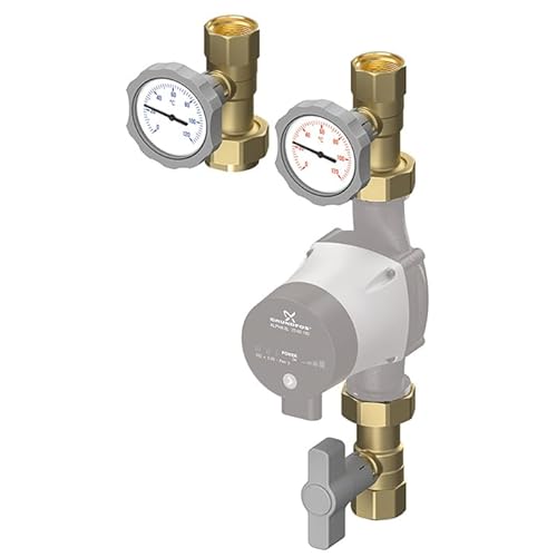 Meibes Circontrol C + R 1" Pumpen-Absperr- und Rücklaufset mit Rückflussverhinderer im Rücklauf M61127.1 von Meibes
