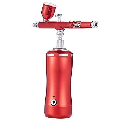 Meichoon Airbrush-Set,Tragbar Wiederaufladbar Mehrzweck Mini-Sprühpistole Kompressor,für Modell-Sprühmalerei und Farb-Möbelreparatur und Mehr,NA04 Rot von Meichoon