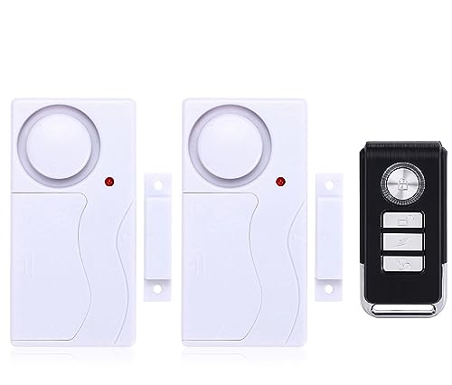Meichoon Funk Türalarm Fenster öffnen Pool Türklingel Glockenspiel Einbruchalarm DIY Haussicherheit Magnetsensor Kinder Sicherheit Schieben mit 2 Alarm, 1 Fernbedienung von Meichoon