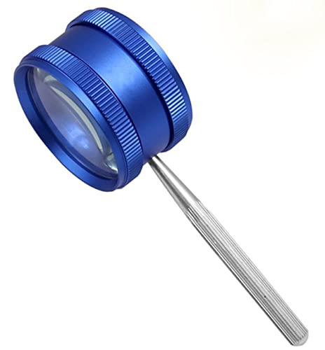 Meichoon Handlupe mit Metallgriff 35-fache Vergrößerung Für ältere Kinder Juwelier Handwerk Hobbys Antiker Schmuck Bewertung (50 mm) Blau UC28 von Meichoon