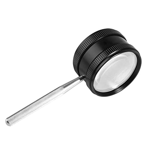 Meichoon Handlupe mit Metallgriff 35-fache Vergrößerung Für ältere Kinder Juwelier Handwerk Hobbys Antiker Schmuck Ewertungslupe (50 mm) Schwarz UC28 von Meichoon
