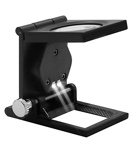 Meichoon Klappbare 10-fache Schreibtischlupe Metallmikroskop Faltbare Lupe Werkzeugständer Lupe mit LED-Licht für Textil-optische Linse UC50 Meichoon Klappbare 10-fache Schreibtischlupe Metallmikroskop Faltbare Lupe Werkzeugständer Lupe mit LED-Licht für Textil-optische Linse UC50 von Meichoon
