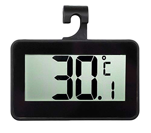 Meichoon Kühlschrank-Thermometer,Digitales Display für Kühlschrank und Gefrierschrank,Mit Verstellbarem Ständer,Hohe Präzision Wasserdicht Elektronisches Thermometer,UD05 Schwarz von Meichoon