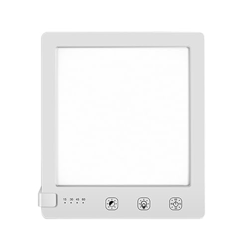 Meichoon LED Lichttherapie-Lampe 10000Lux Bionische Sonne Elektrodenlos Dimmen Tricolor Einstellung Countdown Timer Abnehmbarer Ständer Förderung von Schlaf und Konzentration Weiß von Meichoon