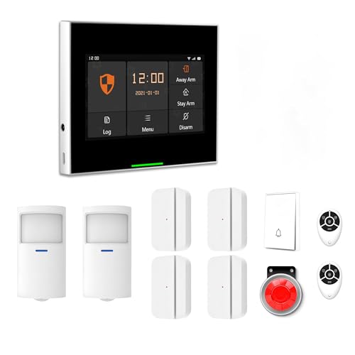 Meichoon Touch Screen Home Alarmanlage 11-teiliges Set WiFi Wireless Smart Anti-Diebstahl Alarm mit Bewegungsmelder Haus Sicherheit Tür/Fenster Sensor Telefon App Benachrichtigung AF12B von Meichoon