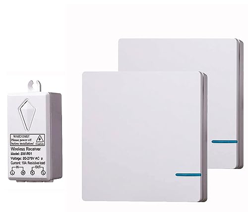 Meichoon Waterproof Wireless Light Switch and Receiver Kit No Wiring Required Up to 100ft Range Programmable and Expandable for Ceiling Fans Lamps Easy to Install 2 Switch + 2 Receiver Meichoon Waterproof Wireless Light Switch and Receiver Kit No Wiring Required Up to 100ft Range Programmable and Expandable for Ceiling Fans Lamps Easy to Install 2 Switch + 2 Receiver von Meichoon