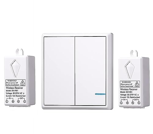 Meichoon Wireless Lights Switch and Receiver Kit No in-Wall Wiring Required Remote Control for Ceiling Fans Lamps Easy to Install 1 Three-Way Switch + 3 Receiver Meichoon Wireless Lights Switch and Receiver Kit No in-Wall Wiring Required Remote Control for Ceiling Fans Lamps Easy to Install 1 Three-Way Switch + 3 Receiver von Meichoon