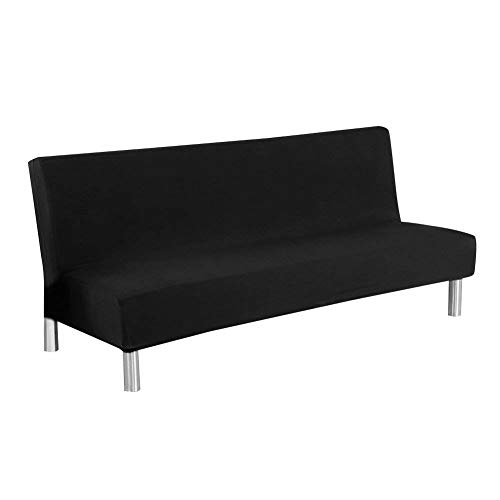 Meicynhoger Sofabezug ohne Armlehnen 3 Sitzer/2 Sitzer, Stretch Sofaüberwurf für Schlafsofa (L,Schwarz) von Meicynhoger