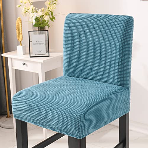 Barhocker Stuhlhussen Bar Stuhlhussen Stuhlbezüge Stretch Hussen für Barhocker Bezug mit Rückenlehne 4er Set Himmelblau von Meigeh