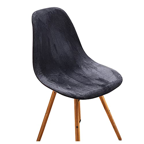 Esszimmerstuhlhussen Skandinavische Samt Stuhlhussen Stretch Stuhlhussen Stuhlbezüge Skandinavische für Esszimmer Schwarz grau 2er Set von Meigeh