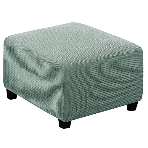 Meigeh Hocker Bezug Quadratisch Pouf copertura Hocker Abdeckung Rechteckige Pouf Abdeckung Hockerbezug Ottomane Schonbezug Bohnengrün von Meigeh