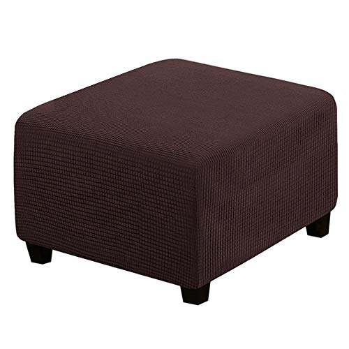 Meigeh Hocker Bezug Quadratisch Pouf copertura Hocker Abdeckung Rechteckige Pouf Abdeckung Hockerbezug Ottomane Schonbezug Dunkelbraun von Meigeh